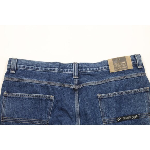 Deadstock Vtg 90s Marithe Francois Girbaud Mens 38 Spell Out Baggy Denim Shorts - Picture 12 of 16